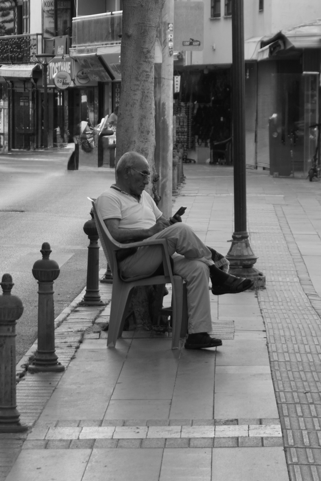 Black and white street